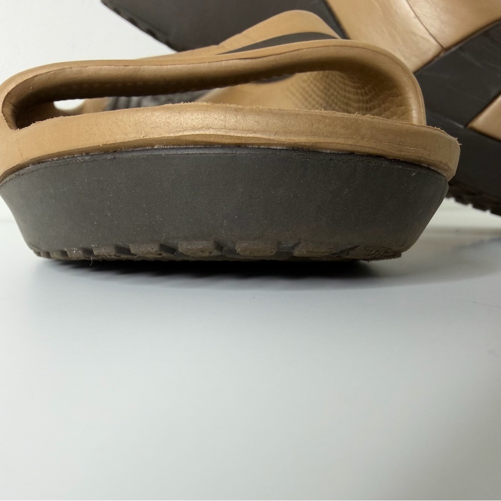 Crocs Sassari Band Bronze Brown Wedge Slide Slip On Sandals Women's size 8 - Picture 7 of 13